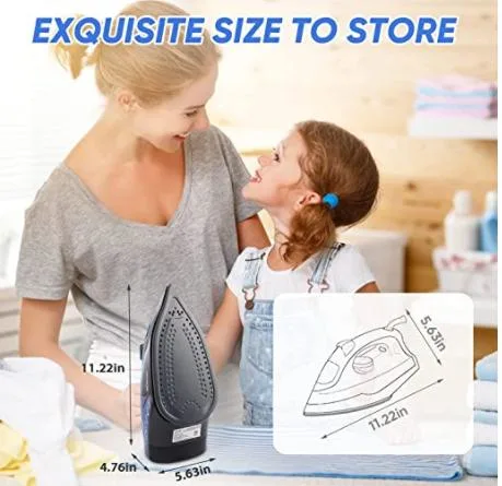 CE CB ETL EMC RoHS Approved Middle Size Full Function Steam Iron Garment Dry Iron Safe Auto Shut-off